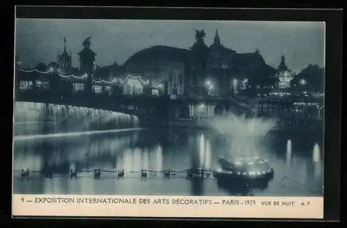 AK Paris, Exposition des Arts décoratifs 1925, Expositon Internationale des Arts Decoratifs 1925, Vue de Nuit