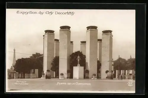 AK Paris, Exposition des Arts décoratifs 1925, Porte de la Concorde