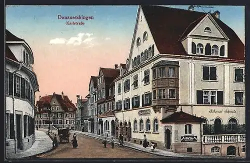 AK Donaueschingen, Karlstrasse, Restaurant Schmiede