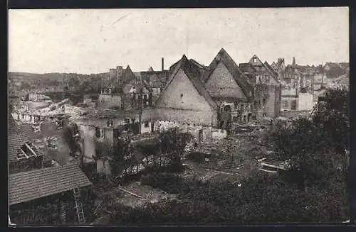 AK Donaueschingen, Die Stadt nach dem Grossfeuer am 5. August 1908