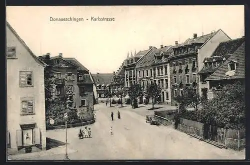 AK Donaueschingen, Blick in die Karlstrasse