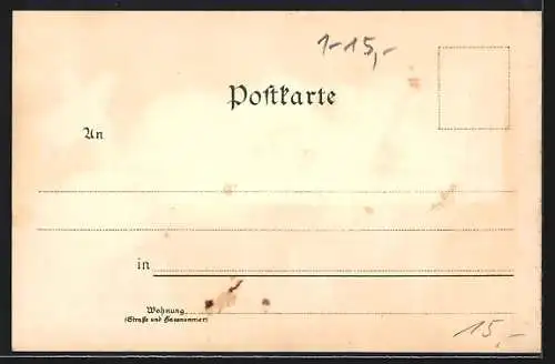 Lithographie Salzungen, Leute beim Gradirgang