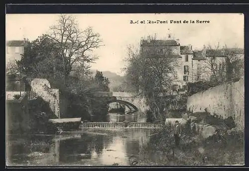 AK Sollies-Pont, Pont de la Serre mit Besucher