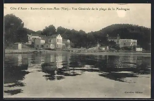 AK Saint-Cyr-sur-Mer /Côte d`Azur, Vue Générale de la plage de la Madrague