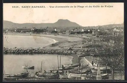 AK Saint-Raphael, Vue d`ensemble de la Plage et du Golfe de Fréjus