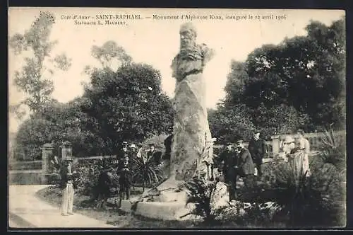 AK Saint-Raphael /Cote d`Azur, Monument d`Alphonse Karr, inauguré 1906