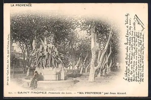 AK Saint-Tropez, Promenade des Lices, Ma Provence par Jean Aicard