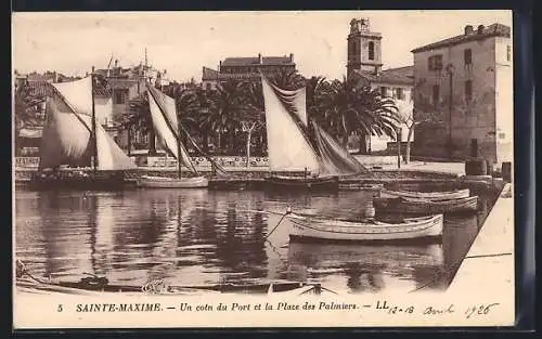 AK Sainte-Maxime, Un coin du Port et la Place des Palmiers