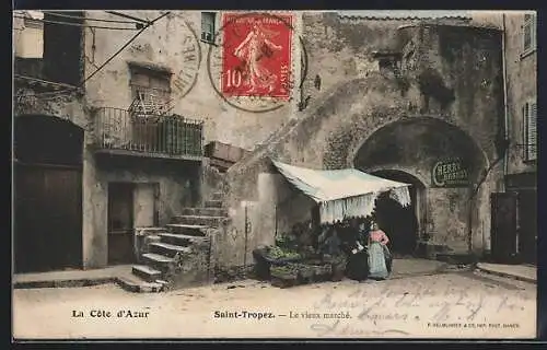 AK Saint-Tropez /Cote d`Azur, Le vieux marché