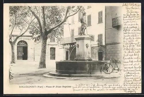 AK Solliès-Pont /Var, Place St-Jean-Baptiste