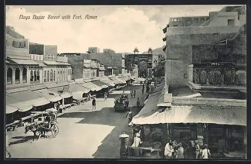 AK Ajmer, Naya Bazar Street with Fort