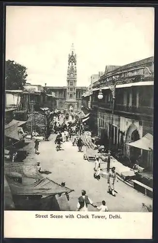 AK Delhi, Street Scene with Clock Tower