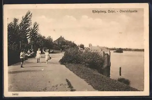 AK Königsberg /Ostpr., Oberteichpartie