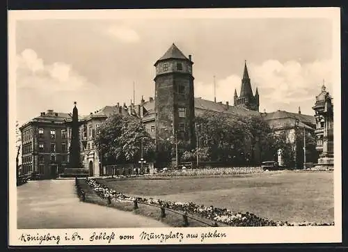 AK Königsberg, Schloss vom Münzplatz aus