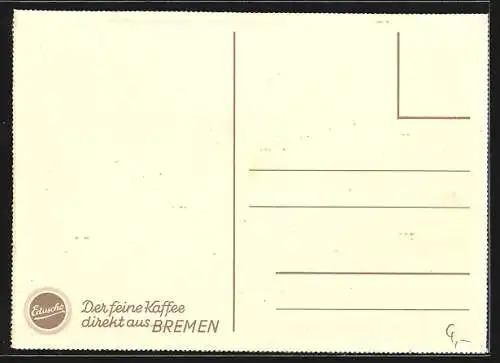 Künstler-AK Reklame für Eduscho Kaffee, An der kurischen Nehrung