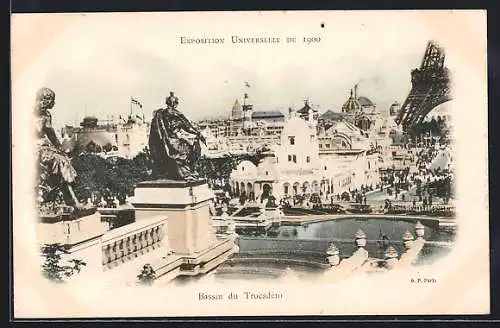 AK Paris, Exposition universelle de 1900, Bassin du Trocadero