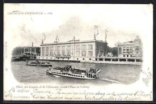 AK Paris, Exposition universelle de 1900, Palais des Congres et de l`Economie sociale