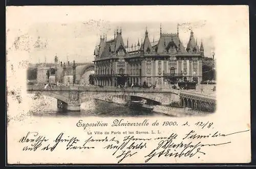 AK Paris, Exposition universelle de 1900, La Ville de Paris et les Serres