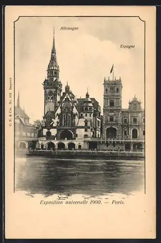 AK Paris, Exposition universelle de 1900, Allemagne, Espagne