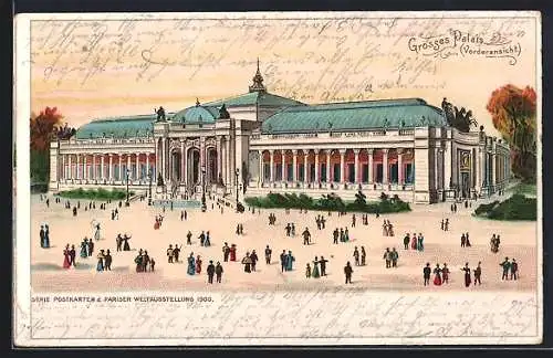 Lithographie Paris, Exposition universelle de 1900, Grosses Palais