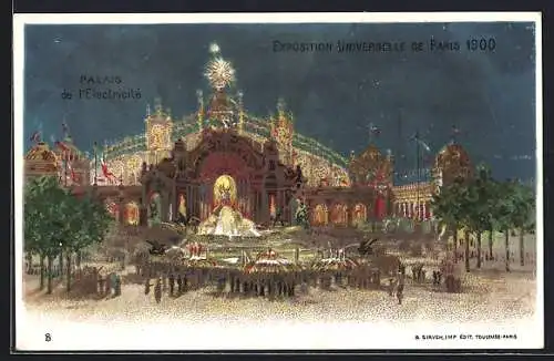 Lithographie Paris, Exposition universelle de 1900, Palais de l`Electricité