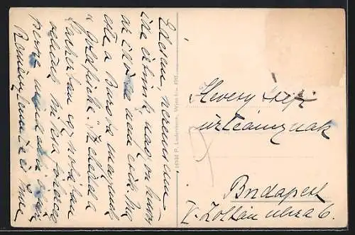 AK Wien, Kaiser Wilhelm-Ring aus der Vogelschau, mit Strassenbahnen