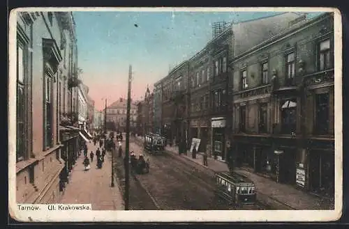 AK Tarnów, Ul. Krakowska, Strassenbahn