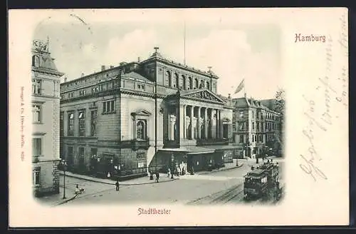 AK Hamburg-Neustadt, Strassenbahn am Stadttheater