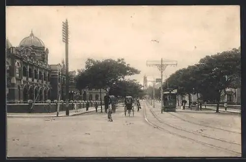 AK Colombo, PWD Buildings, Strassenbahn