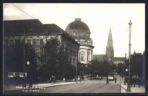 AK Poznan, Ul. Fredry & Rue Fredro, Strassenbahn