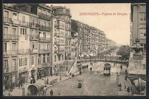 AK Santander, Puente de Vargas, Strassenbahn