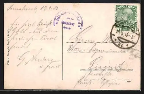 AK Innsbruck, Maria Theresienstrasse mit Strassenbahn