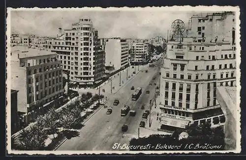 AK Bucuresti, Bulevard I. C. Bratiane, Strassenbahn