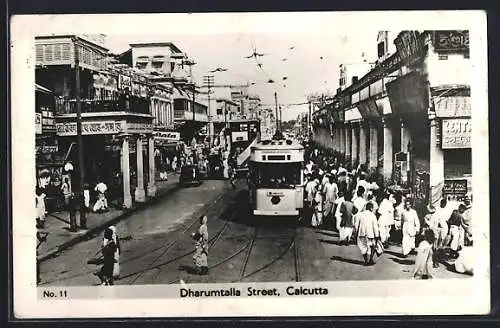 AK Calcutta, Dharumtalla Street, Strassenbahn