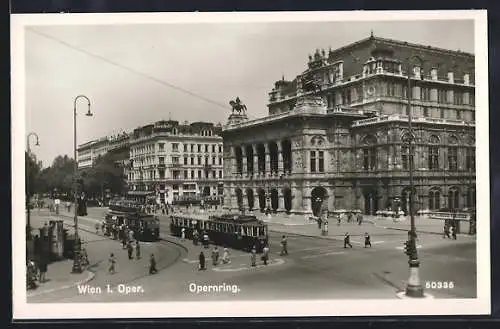 AK Wien, Opernring mit Strassenbahn