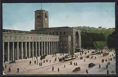 AK Stuttgart, Hauptbahnhof, Strassenbahn