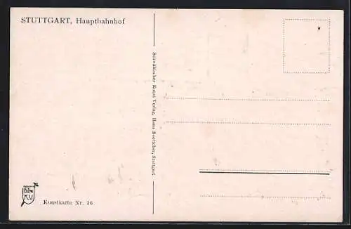 AK Stuttgart, Hauptbahnhof, Strassenbahn