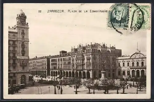 AK Zaragoza, Plaza de la Constitucion, Strassenbahn