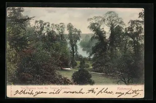 AK Richmond /London, The Thames from the Terrace Gardens