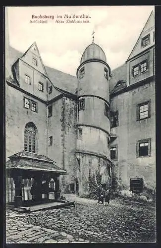 AK Rochsburg im Muldenthal, Alter Ziehbrunnen im Schlosshof