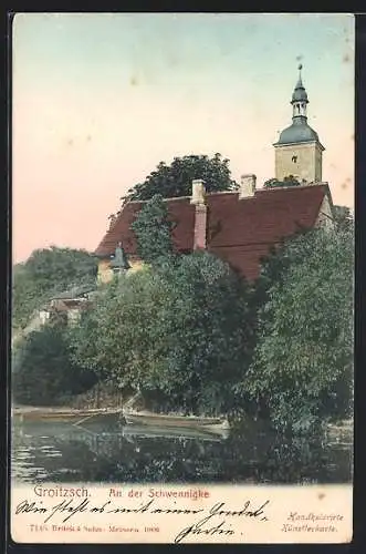 AK Groitzsch / Sa., An der Schwennigke