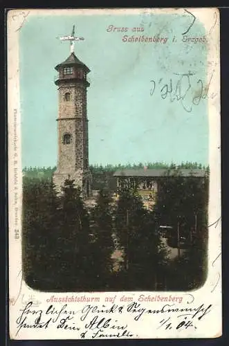 AK Scheibenberg /Erzgeb., Blick auf den Aussichtsthurm