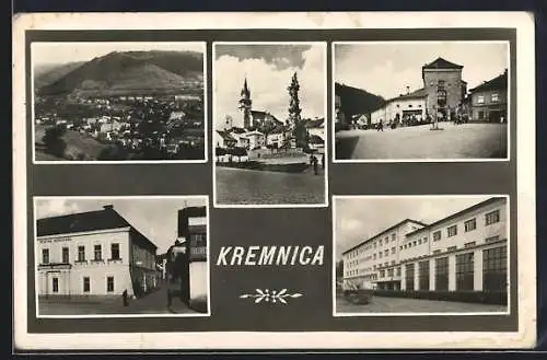 AK Kremnica, Kirche, Gebäudeansicht, Ortspartie