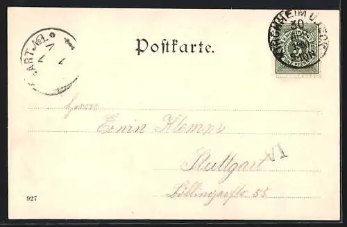 AK Kirchheim u. Teck, Teckturm, Rathaus, Hohen Neuffen