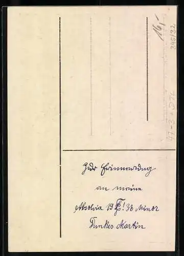 Künstler-AK Scheyern, Absolvia Minor 1936, Mann schmiedet Schwert