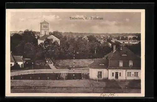 AK Trebschen /Züllichau, Blick auf den Bahnhof