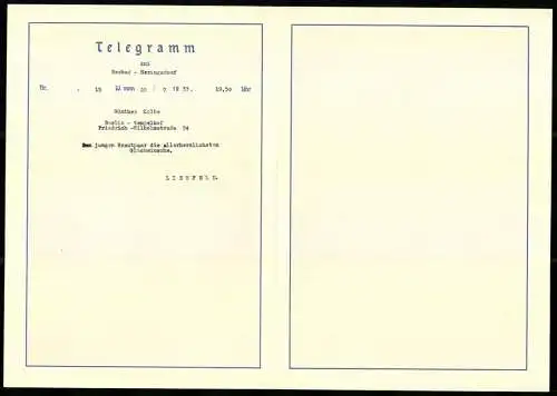 Telegramm Deutsche Reichspost, 1933, Festliche Umrahmung mit Engeln und Blumenbouquets, Entwurf: Arnold