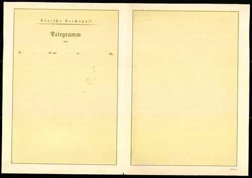 Telegramm Deutsche Reichspost, Verspielte Kinderillustrationen und leere Innenseiten, 