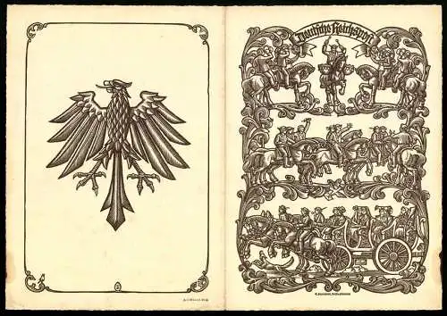 Telegramm Deutsche Reichspost, 1934, Reichsadler und historische Postkutschen-Abbildung