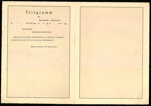 Telegramm Deutsche Reichspost, 1934, Adler-Emblem und Landschaftsillustration auf Aussenseite